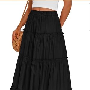 Black Boho Maxi Skirt Large